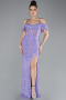 Lila Slit Long Stone Prom Gown ABU4394
