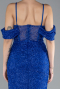 Sax Blue Slit Long Stone Prom Gown ABU4394