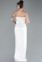 White Long Satin Evening Dress ABU2844