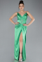 Green Long Satin Evening Dress ABU2844