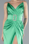 Green Long Satin Evening Dress ABU2844