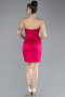 Mini Fuchsia Satin Cocktail Dress ABK2175