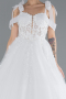 White Laced Long Princess Model Glitter Wedding Dress ABG056