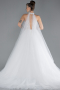 White Halter Neck Silvery Long Princess Model Wedding Dress ABG053