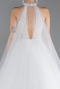 White Halter Neck Silvery Long Princess Model Wedding Dress ABG053
