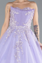 Lila Strapless Dantelle Plus Size Haute Couture Dress ABU4453