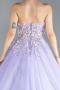 Lila Strapless Dantelle Plus Size Haute Couture Dress ABU4453