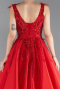 Long Red Plus Size Haute Couture Dress ABU4487
