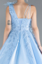 Blue Strappy Beaded Long Princess Haute Couture Dress ABU4438