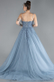 Dusty Blue Long Designer Evening Dress ABU4486
