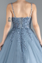 Dusty Blue Long Designer Evening Dress ABU4486