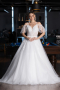 White Guipure Embroidered Long Wedding Dress ABG045