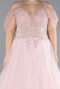 Long Powder Color Plus Size Haute Couture Dress ABU3688
