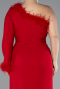 Red Long Plus Size Evening Dress ABU3518