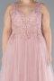 Powder Color Long Plus Size Engagement Dress ABU3719