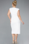 White Sleeveless Midi Plus Size Party Dress ABK2190