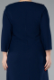 Navy Blue Capri Sleeve Midi Plus Size Invitation Dress ABK2197