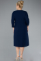 Navy Blue Capri Sleeve Midi Plus Size Invitation Dress ABK2197