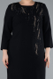 Black Capri Sleeve Midi Plus Size Invitation Dress ABK2197