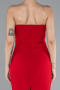 Red Strapless Stone Midi Cocktail Dress ABK2211