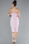 Powder Color Strapless Stone Midi Cocktail Dress ABK2211