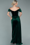 Long Emerald Green Velvet Evening Dress ABU1990