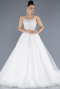 Long White Plus Size Wedding Dress ABG107
