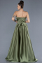 Olive Drab Strapless Slit Long Satin Prom Dress ABU4561