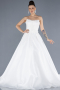 Long White Plus Size Wedding Dress ABG094