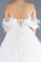 White Boat Neck Floral Embroidered Plus Size Wedding Dress ABG102