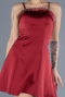 Burgundy Short Satin Cocktail Dress ABK2225