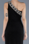 Black One Shoulder Slit Glittered Long Prom Dress ABU4599