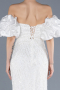 Long White Beaded Evening Dress ABU4616