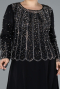 Long Black Chiffon Plus Size Evening Gown ABU4629