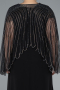 Long Black Chiffon Plus Size Evening Gown ABU4632