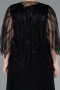 Long Black Chiffon Plus Size Evening Gown ABU4633