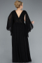 Long Black Chiffon Plus Size Evening Dress ABU4638