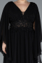 Long Black Chiffon Plus Size Evening Dress ABU4638