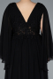 Long Black Chiffon Plus Size Evening Dress ABU4638