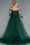 Long Emerald Green Plus Size Engagement Dress ABU3822