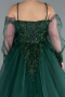 Long Emerald Green Plus Size Engagement Dress ABU3822