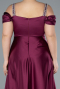 Long Violet Satin Plus Size Evening Dress ABU3277