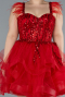 Red Short Plus Size Engagement Dress ABK2087