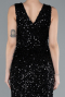 Black Sleeveless Slit Long Sequin Evening Gown ABU4672