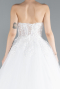 White Strapless Dantelle Long Plus Size Wedding Dress ABG122
