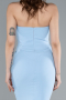 Light Blue Stoned Strapless Neck Long Mermaid Evening Gown ABU4687