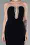 Black Stoned Strapless Neck Long Mermaid Evening Gown ABU4687