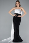 Long Black-White Evening Dress ABU4893