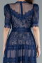 Navy Blue Midi Dantelle Night Dress ABK1388