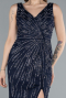 Navy Blue Long Mermaid Evening Gown ABU5496